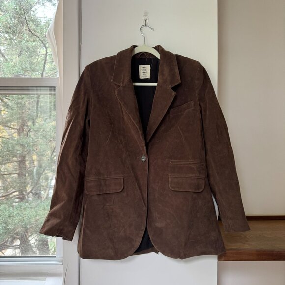 New Free People Suede Blazer Jacket Dark Brown We The Free Size XS - Picture 7 of 12